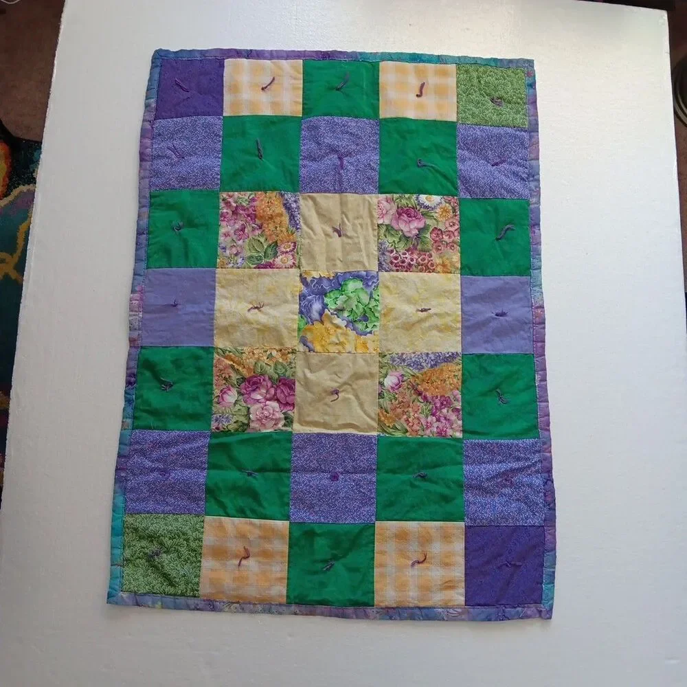 Purple Green Baby Blanket Quilt 27